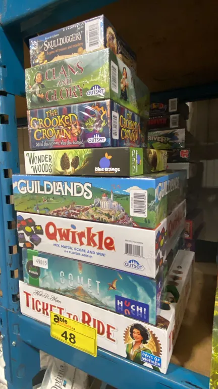 2 STACKS OF ASSORTED BOARD GAMES- SOME UNSEALED