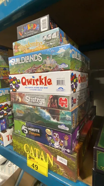 2 STACKS OF ASSORTED BOARD GAMES- SOME UNSEALED