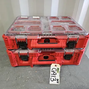 2 Milwaukee Packout Cases with Assorted Fasteners - Qty 1