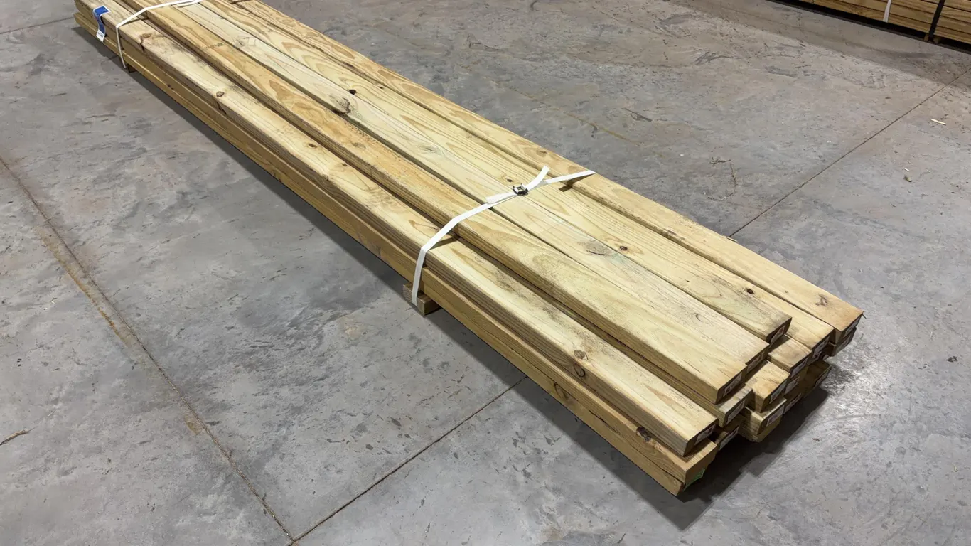 Bundle of Green Treated Lumber