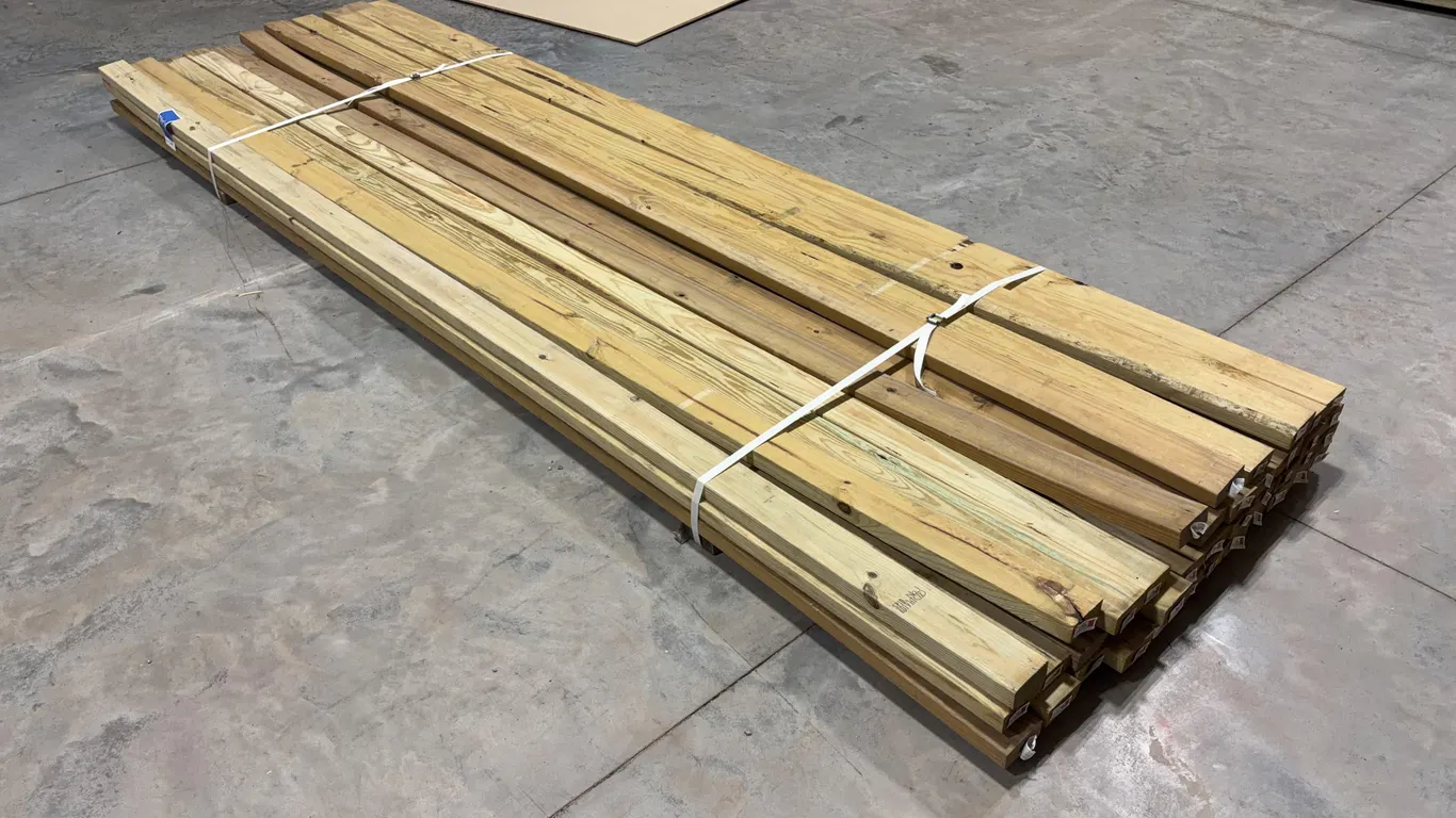 Bundle of Green Treated Lumber