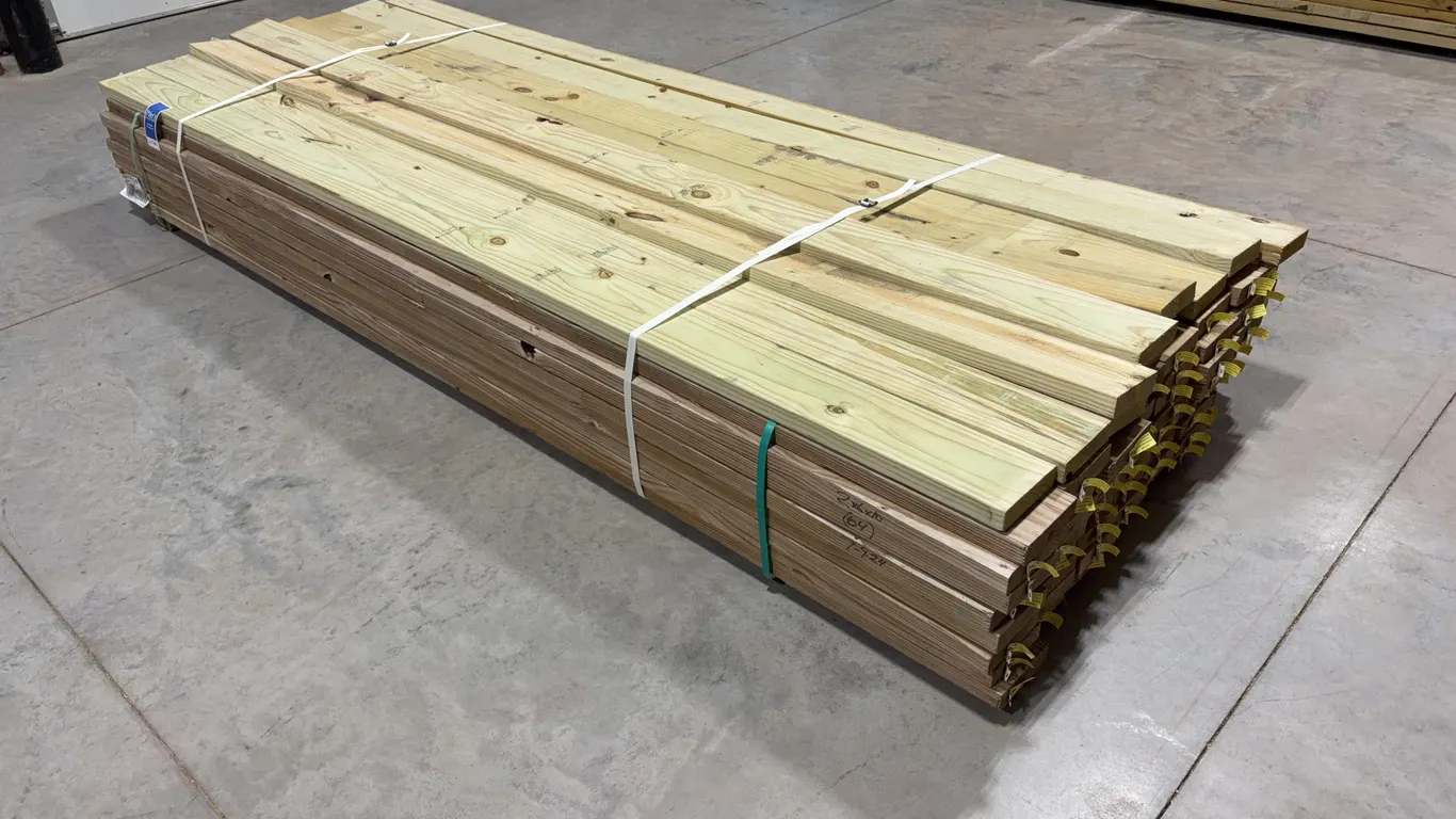 Bundle of Green Treated Lumber