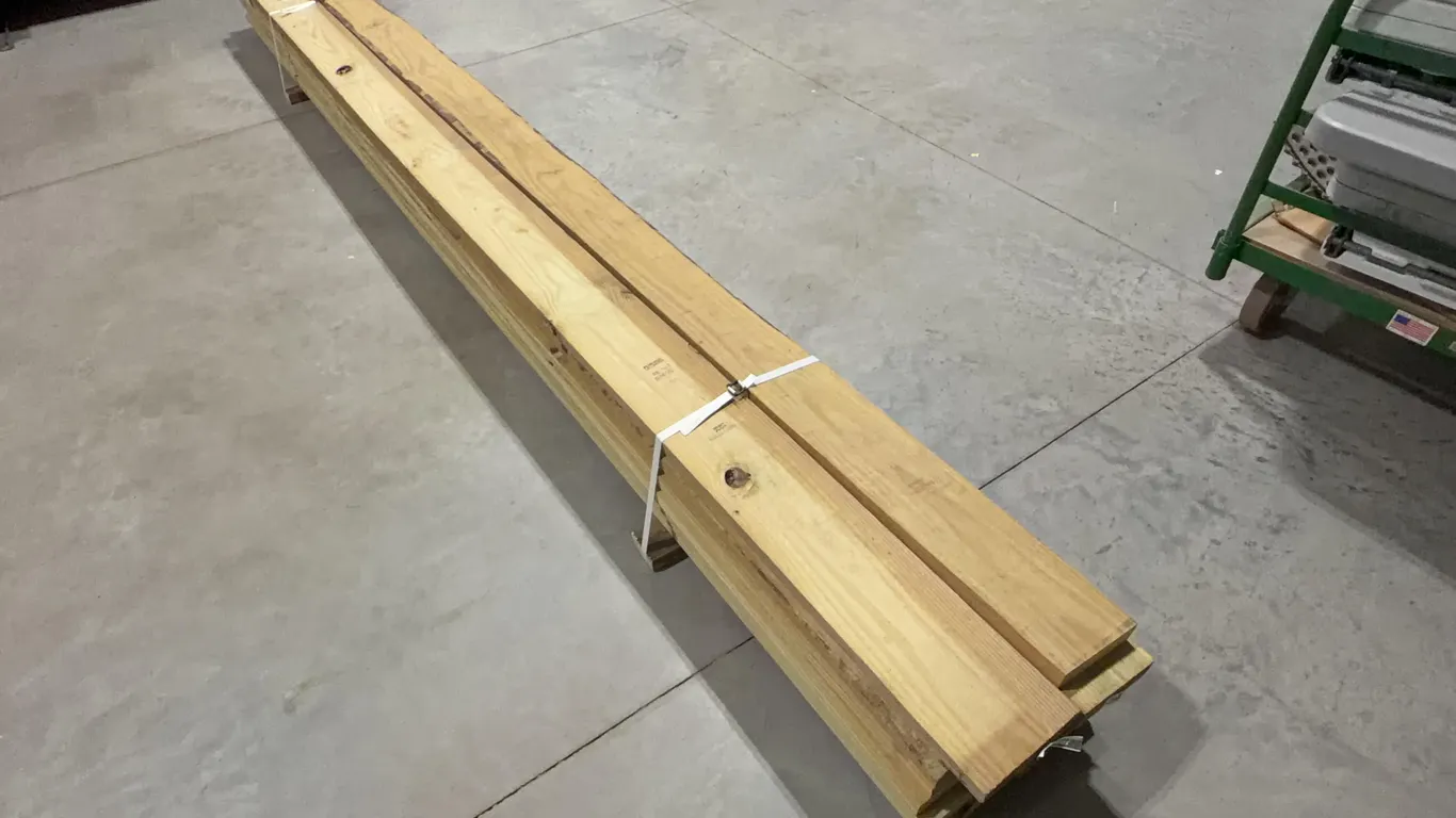Bundle of Green Treated Lumber