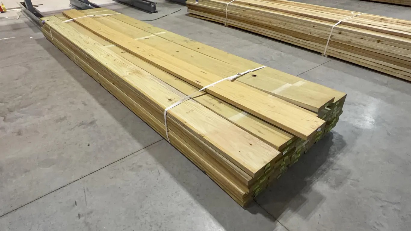 Bundle of Green Treated Lumber