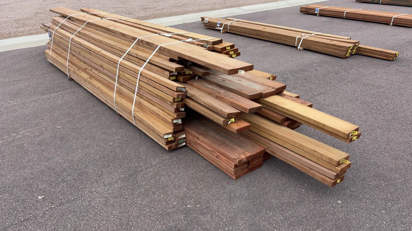 Bundle of Assorted Cedar Tone Treated Lumber