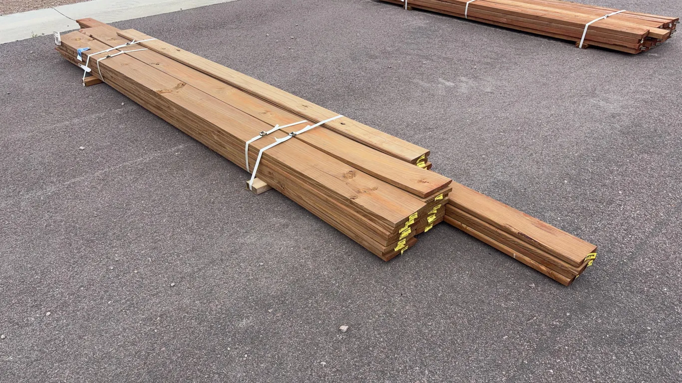 Bundle of Assorted Cedar Tone Treated Lumber
