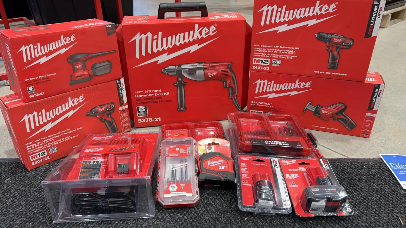 Assortment of Milwaukee Tools and Accessories