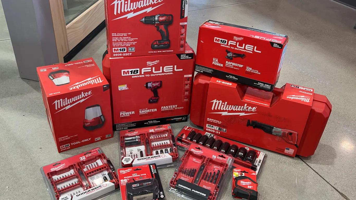 Assortment of Milwaukee Tools and Accessories