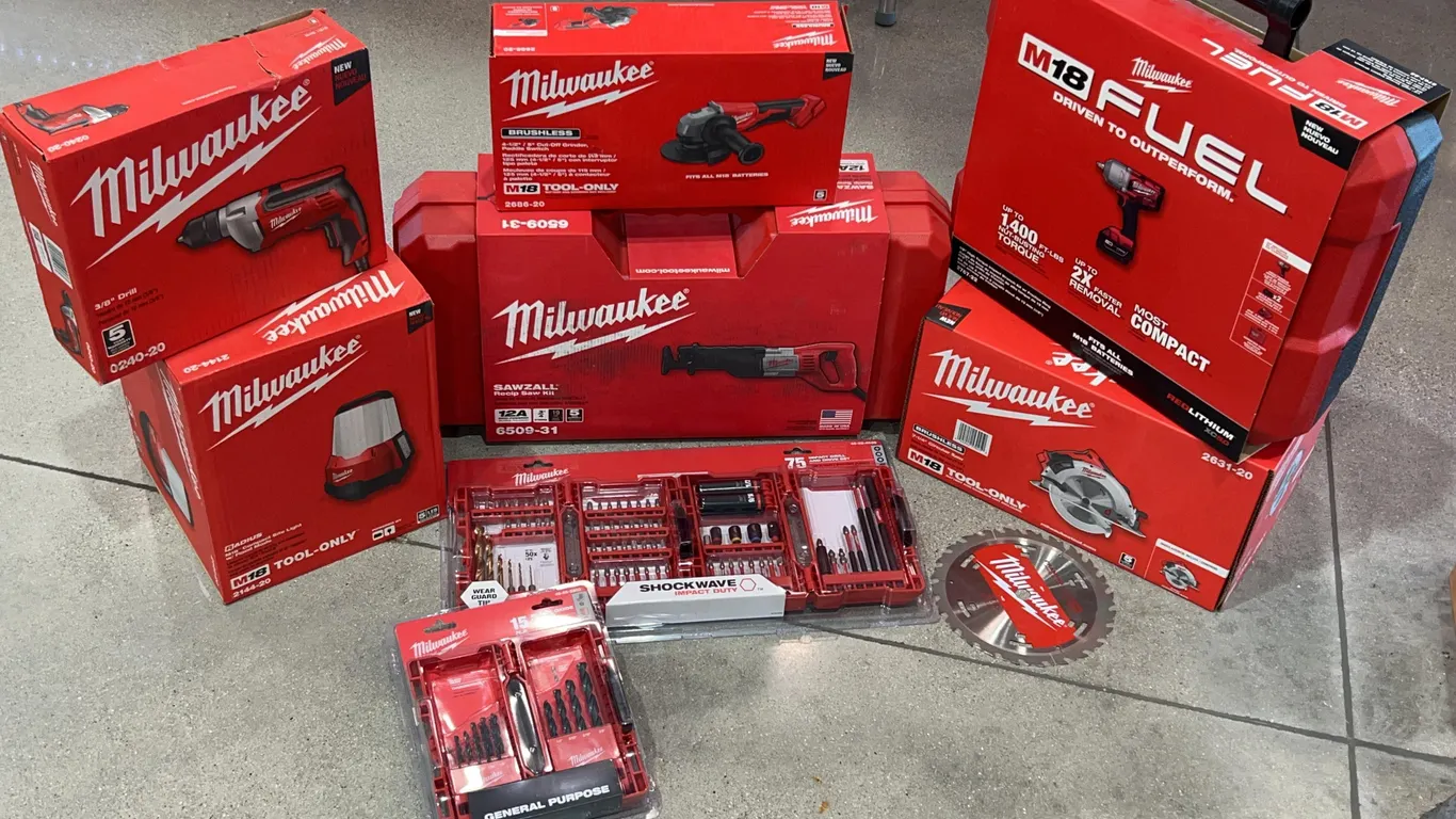 Assortment of Milwaukee Tools and Accessories