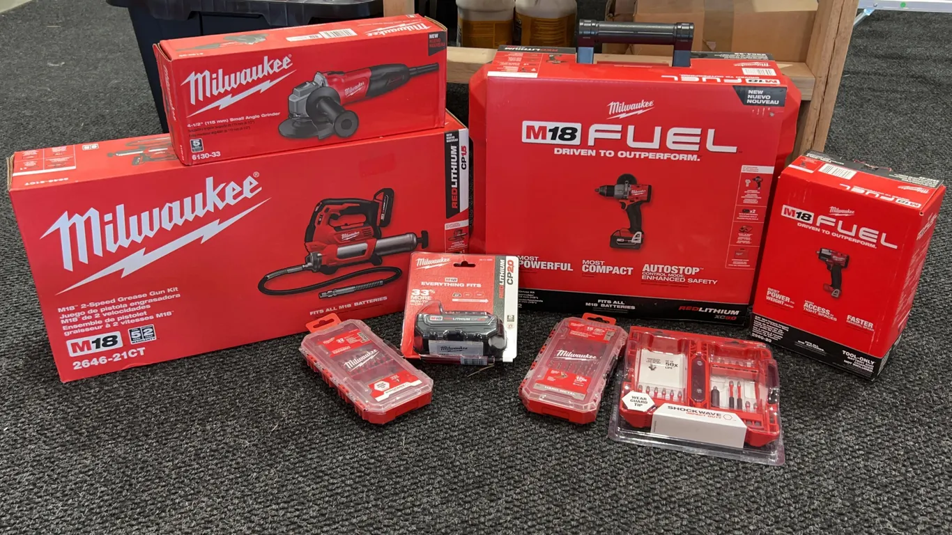 Assortment of Milwaukee Tools and Accessories