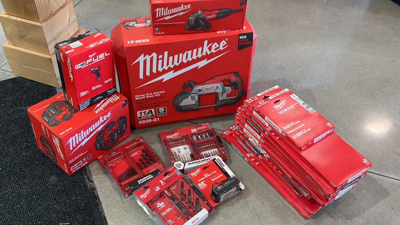 Assortment of Milwaukee Tools and Accessories