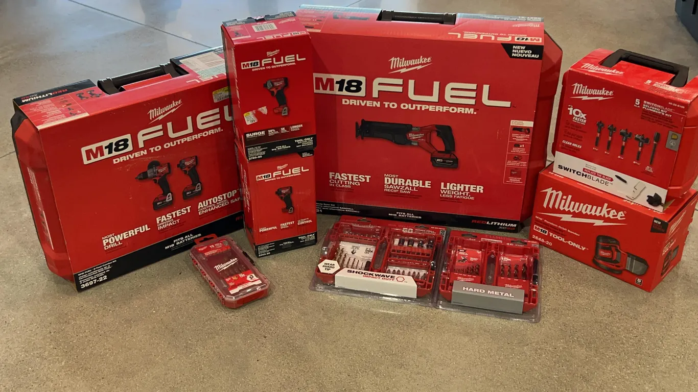Assortment of Milwaukee Tools and Accessories
