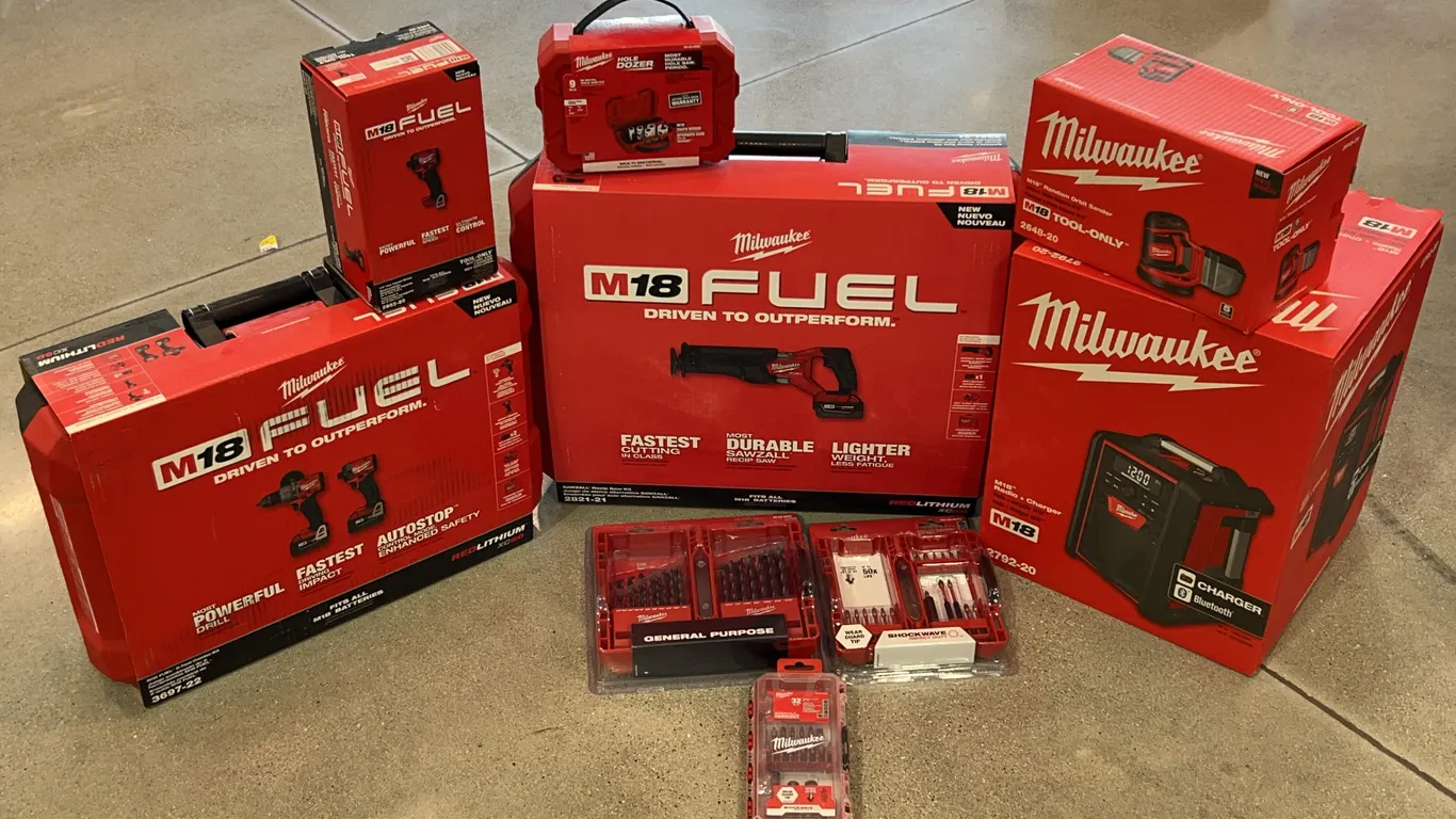 Assortment of Milwaukee Tools and Accessories