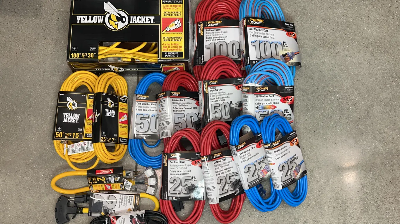 Assortment of Extension Cords and Adapters