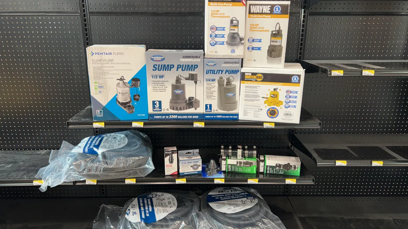 Assortment of Sump Pumps and Accessories
