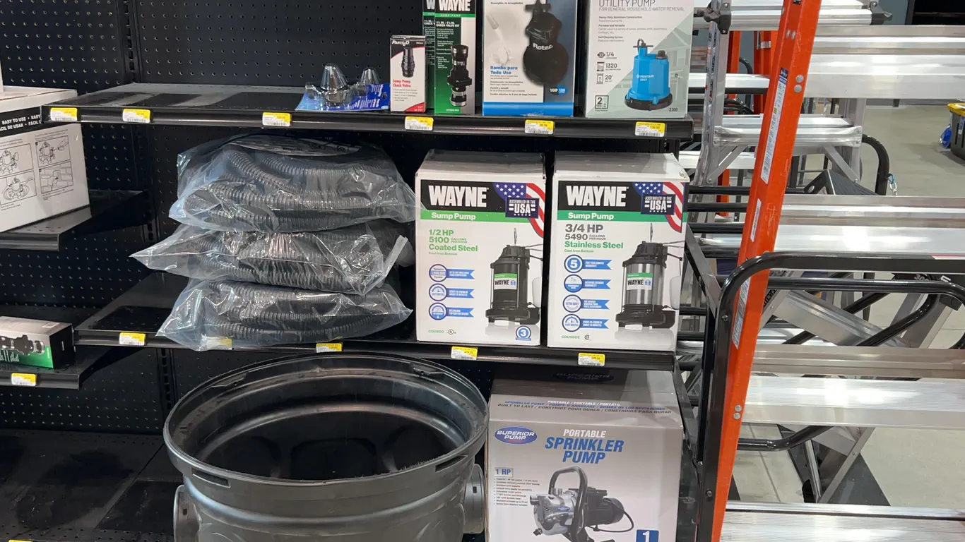 Assortment of Sump Pumps and Accessories