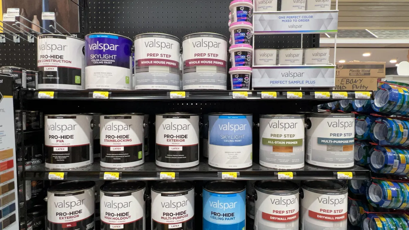 Assortment Valspar Paints, Spackling, and Putty