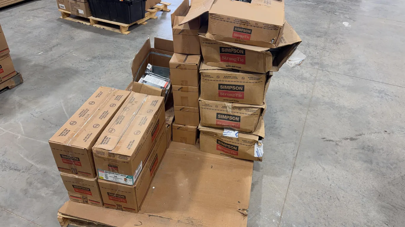 Assortment of Post Base, Tie Backs, and Hangers