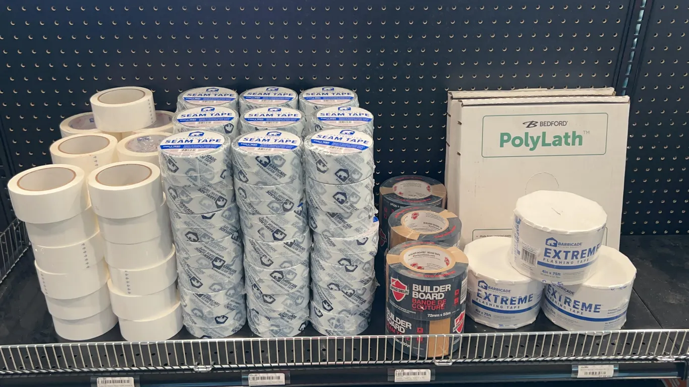 Assortment of Seam Tape, Flashing Tape, and PolyLath