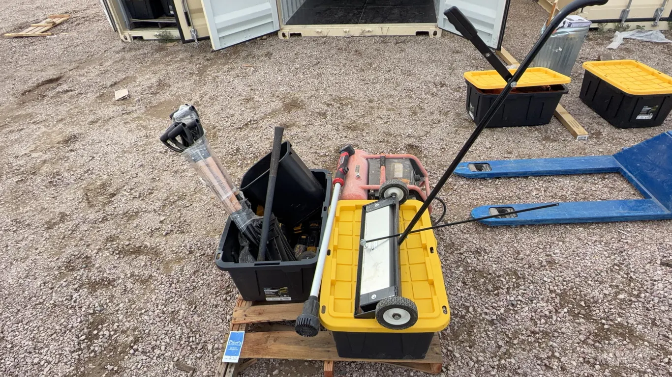 DeWalt Tools, Floor Magnet, and Shovels
