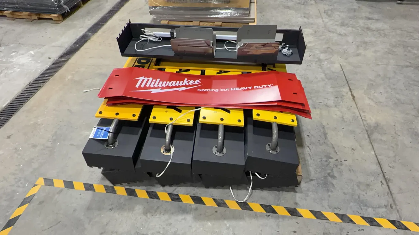 Stanley, DeWalt, and Milwaukee Signage