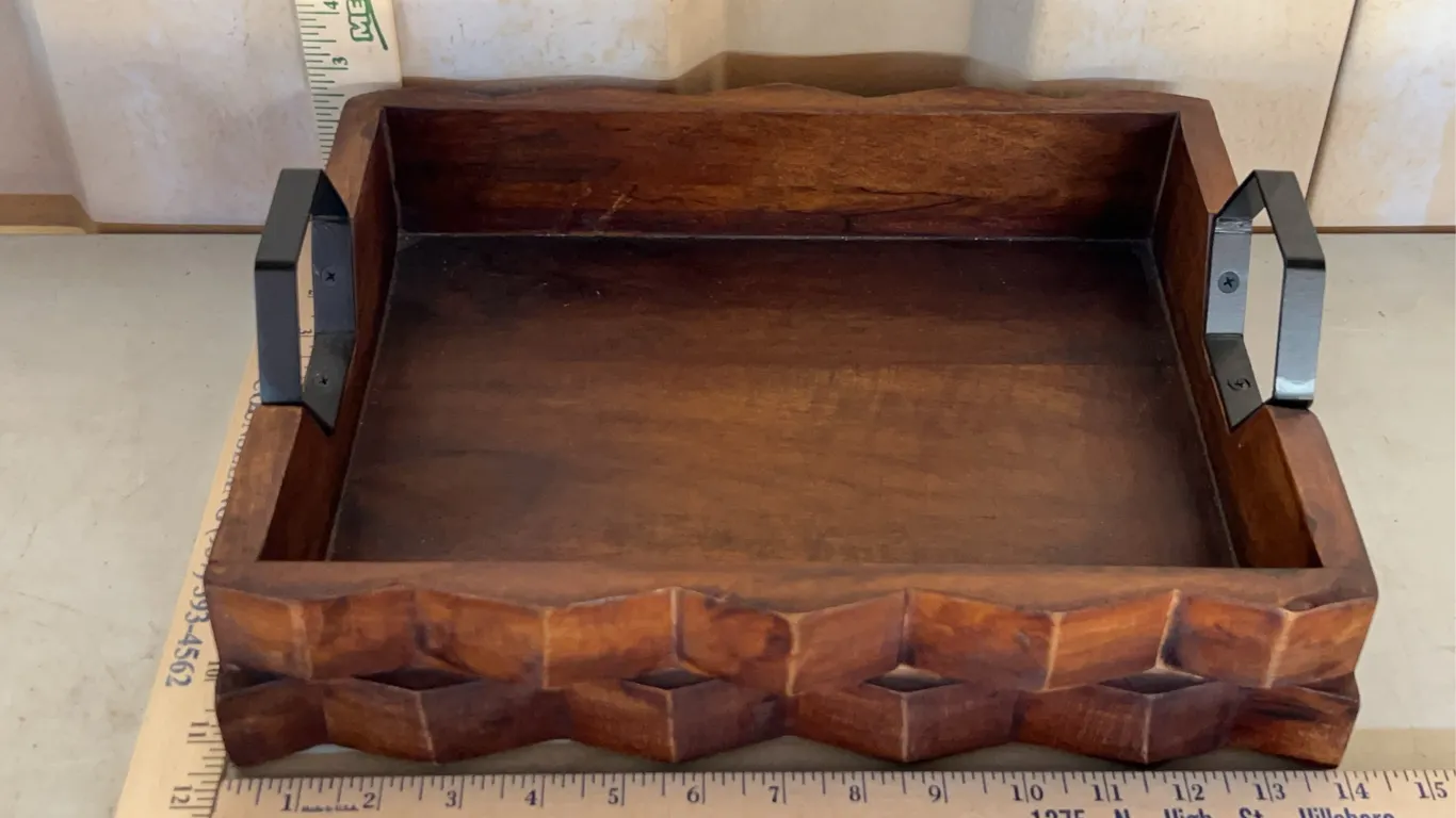 Unique Wood Decor Box/Tray 14"X11"X4.5"