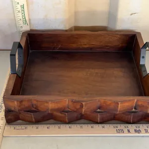 Unique Wood Decor Box/Tray 14"X11"X4.5"