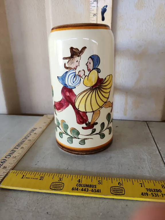 Vintage Landler Villeroy & Boch Folk-Dancing Crock Beer Mug 7.5" Tall