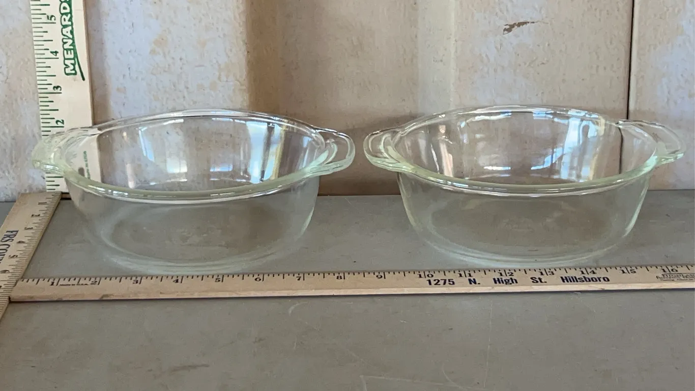 Vintage Fire King 1 Qt. Clear Glass Baking Dishes