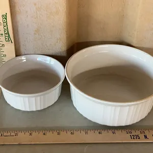 Vintage Corning Ware French White Baking Dishes 1.6 L & 500 ML
