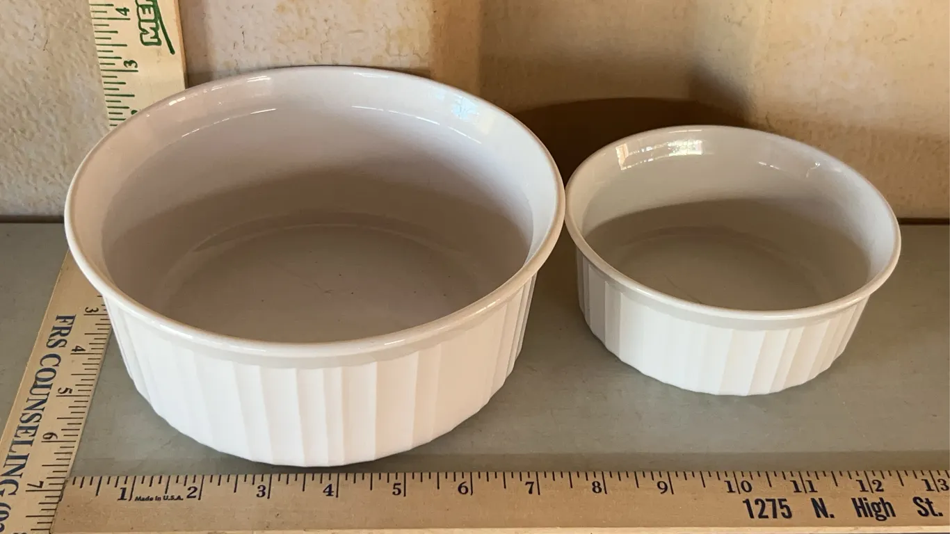 Vintage Corning Ware French White Baking Dishes 1.6 L & 500 ML
