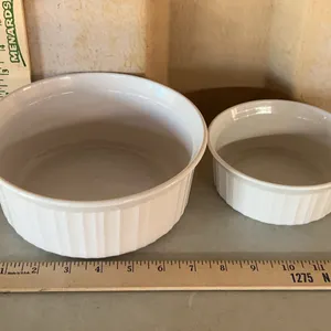 Vintage Corning Ware French White Baking Dishes 1.6 L & 500 ML