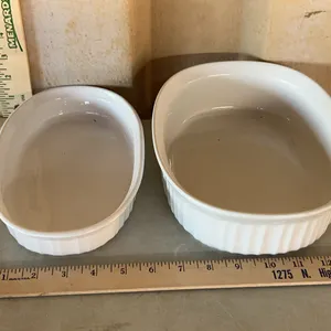 Vintage Corning Ware French White Baking Dishes 700 Ml & 1.5 Qt