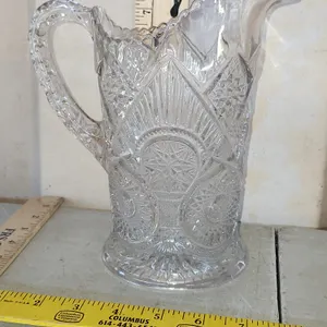 Vintage Imperial Glass Horseshoe Curve Water Pitcher 8.25" Tall