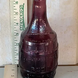 Vintage Dr. Chandler's Jamaica Ginger Root Bitters Purple Glass Barrel Bottle 7.25"