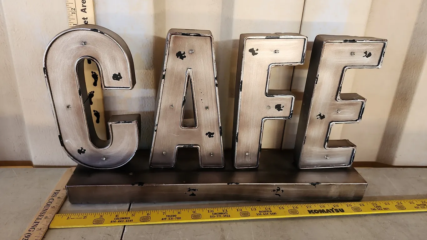 Battery Operated Lighted Cafe Sign 21"X4.5"X11.75"