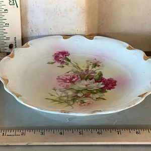Vintage Hand Painted Flower Serving Plate 9.75"