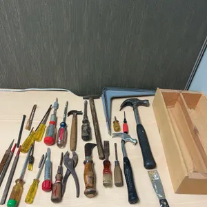 Hand Tool Lot With Screwdrivers Hammers And Box