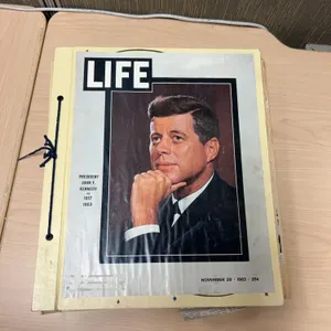 Scrapbook of JFK Memorabilia with 1963 Life Magazine Cover