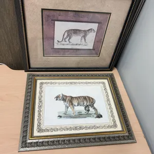 Framed Leopard and Tiger Engravings After Werner