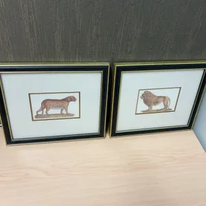 Framed Animal Prints: Lion and Leopard