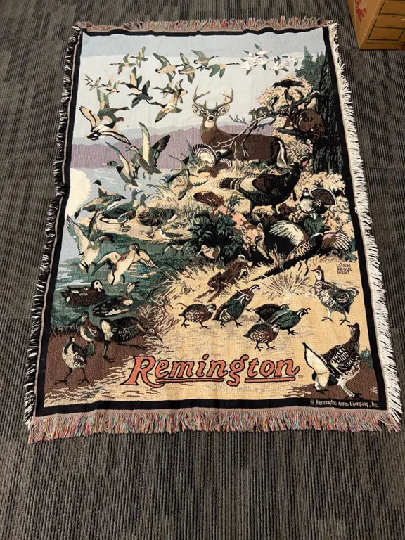 Remington Arms Wildlife Scene Woven Tapestry Throw