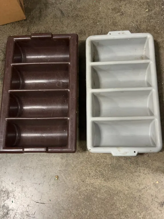 Rubbermaid and WinHolt Plastic Bus Tub Silverware Racks