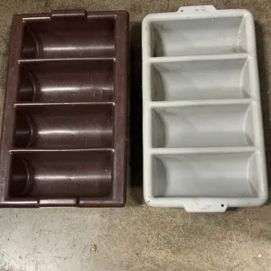 Rubbermaid and WinHolt Plastic Bus Tub Silverware Racks
