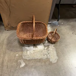 Wicker Baskets with Handles, Nested Design