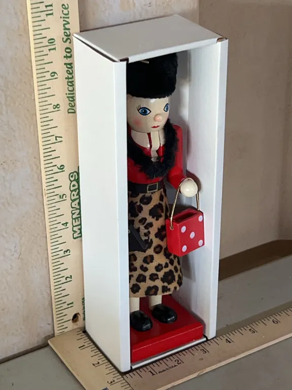 Wooden Woman Shopping Nutcracker 9" Tall
