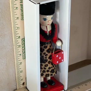 Wooden Woman Shopping Nutcracker 9" Tall