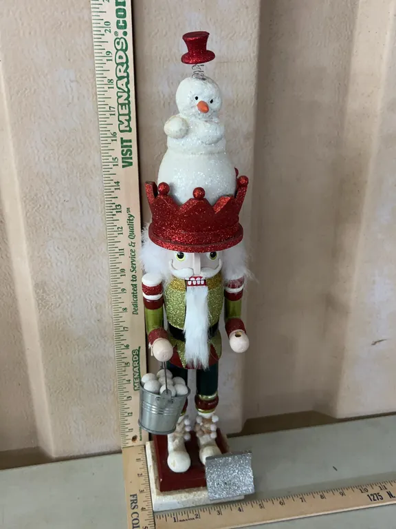 Wooden Nutcracker, Missing Handle For Shovel 20" Tall