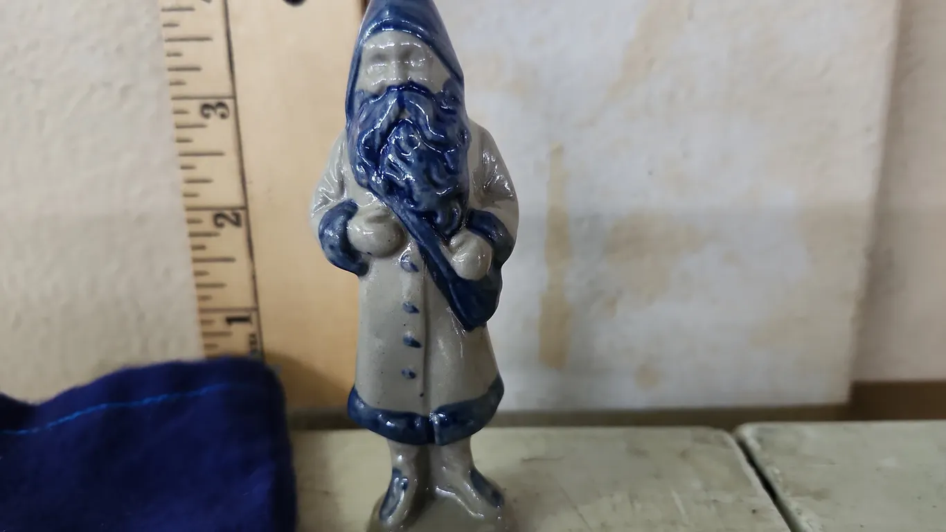 Vintage Salt Glazed Santa Figure By Beaumont Brothers Pottery