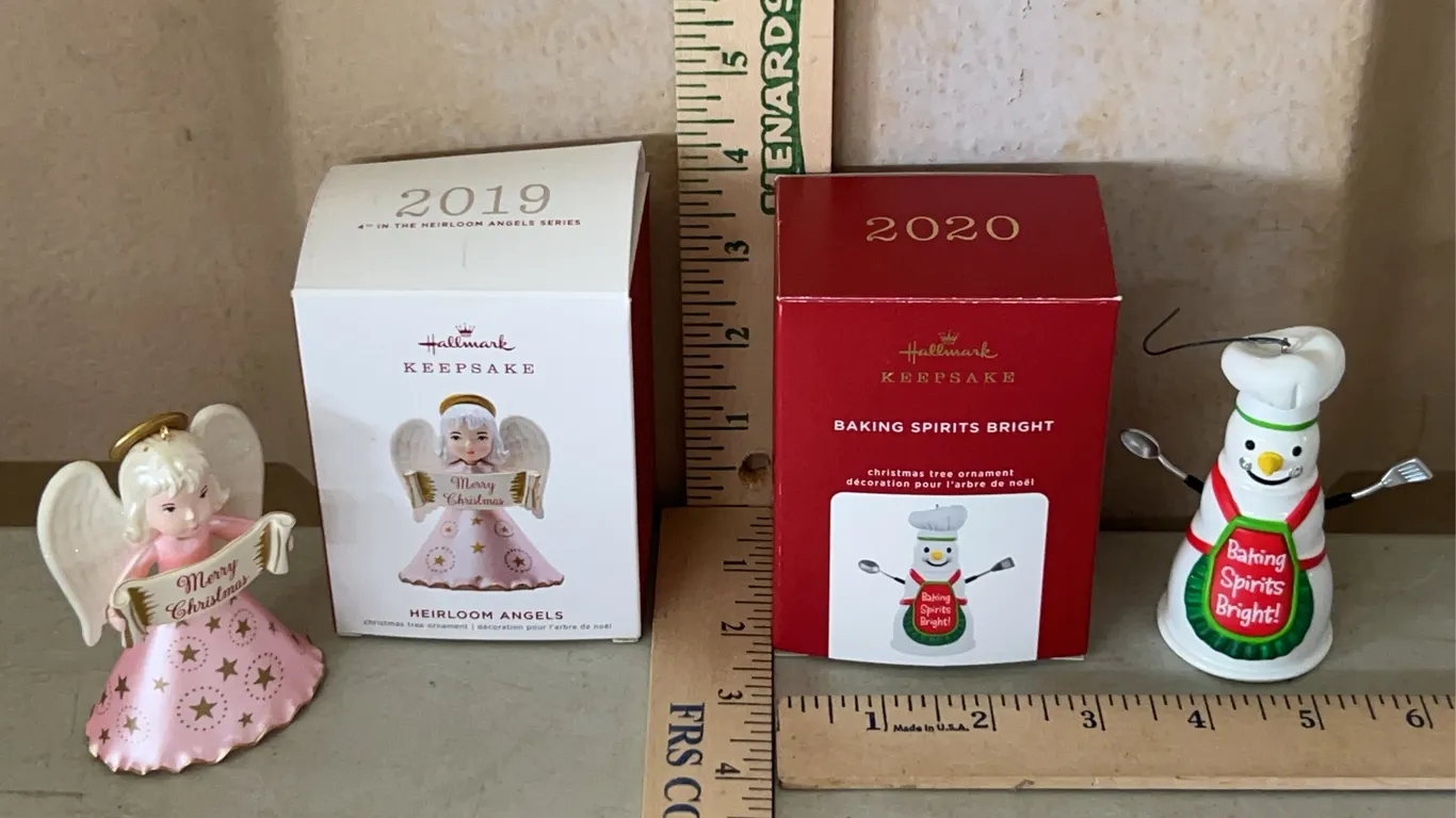 Hallmark Keepsake-2019 Heirloom Angels & 2020 Baking Spirits Bright